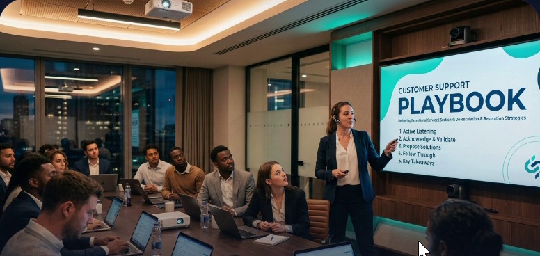 Agents in a playbook training session